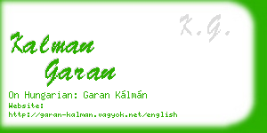 kalman garan business card